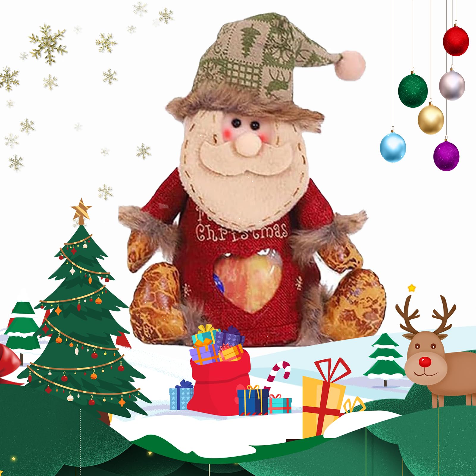 Christmas Gift Bags Zipper Design, Christmas Gift Doll Bags, Small Christmas Gift Bags, Christmas Candy Bags, Christmas Bags With Drawstring,Christmas Gift Bags For Party And Festival (Santa Claus)