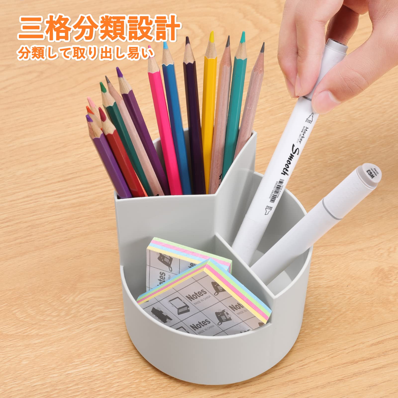 Amazon.co.jp: Homdolaser ペン立て 360度回転 ペンホルダー ペン