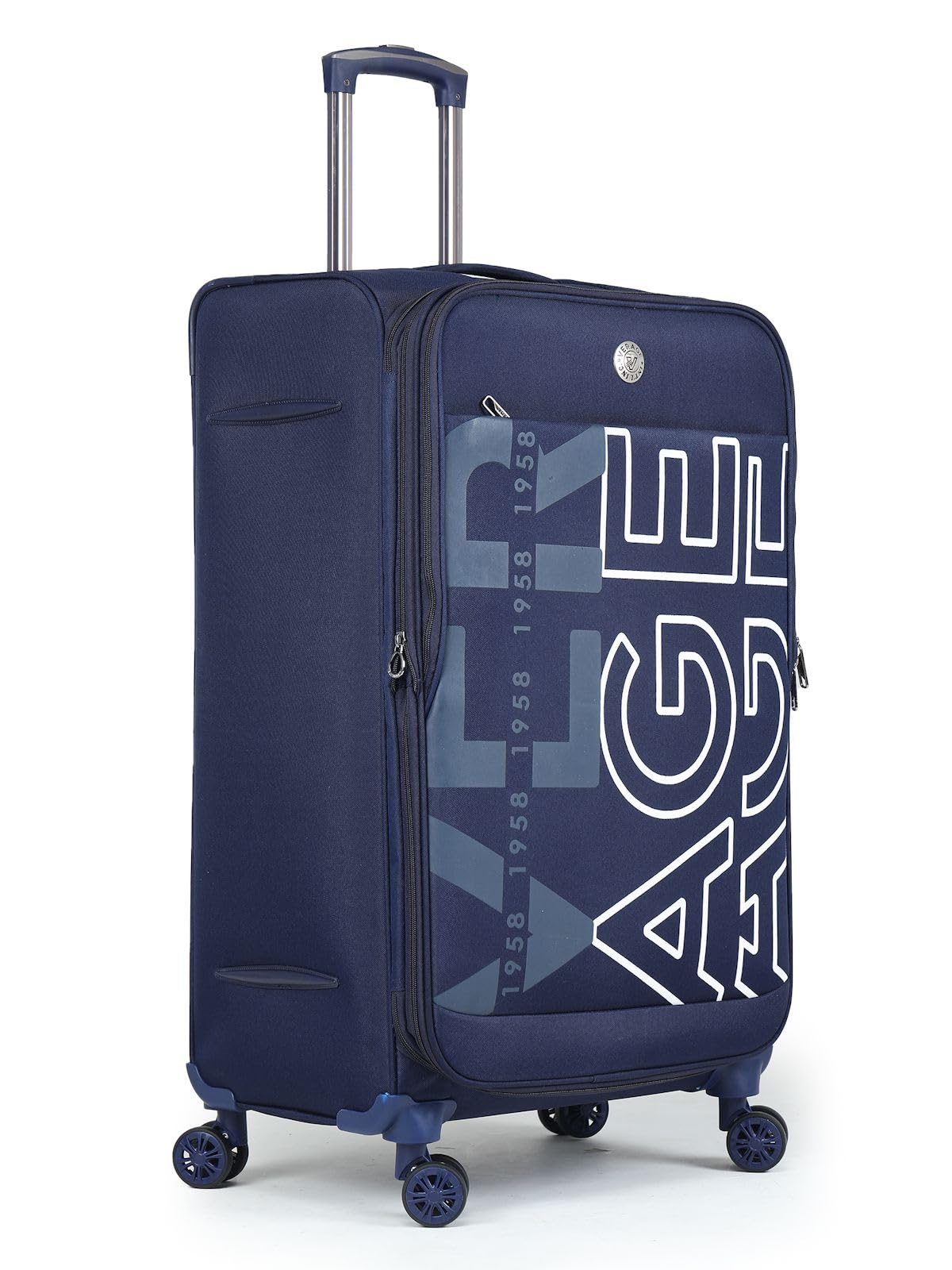 VerageV Lite - Nevada 28"/ 80 cm Soft-Sided Large Check-in Size, Expandable Suitcase 8 Wheel Spinner Luggage Trolley Bag [Navy Blue]