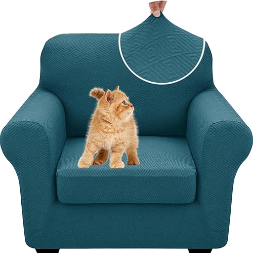 Miniatura 61 de XINEAGE - Fundas para sofá de 3 piezas, para sofá de 2 cojines extragrandes, funda súper elástica para sofá de 2 asientos, funda universal para sofá