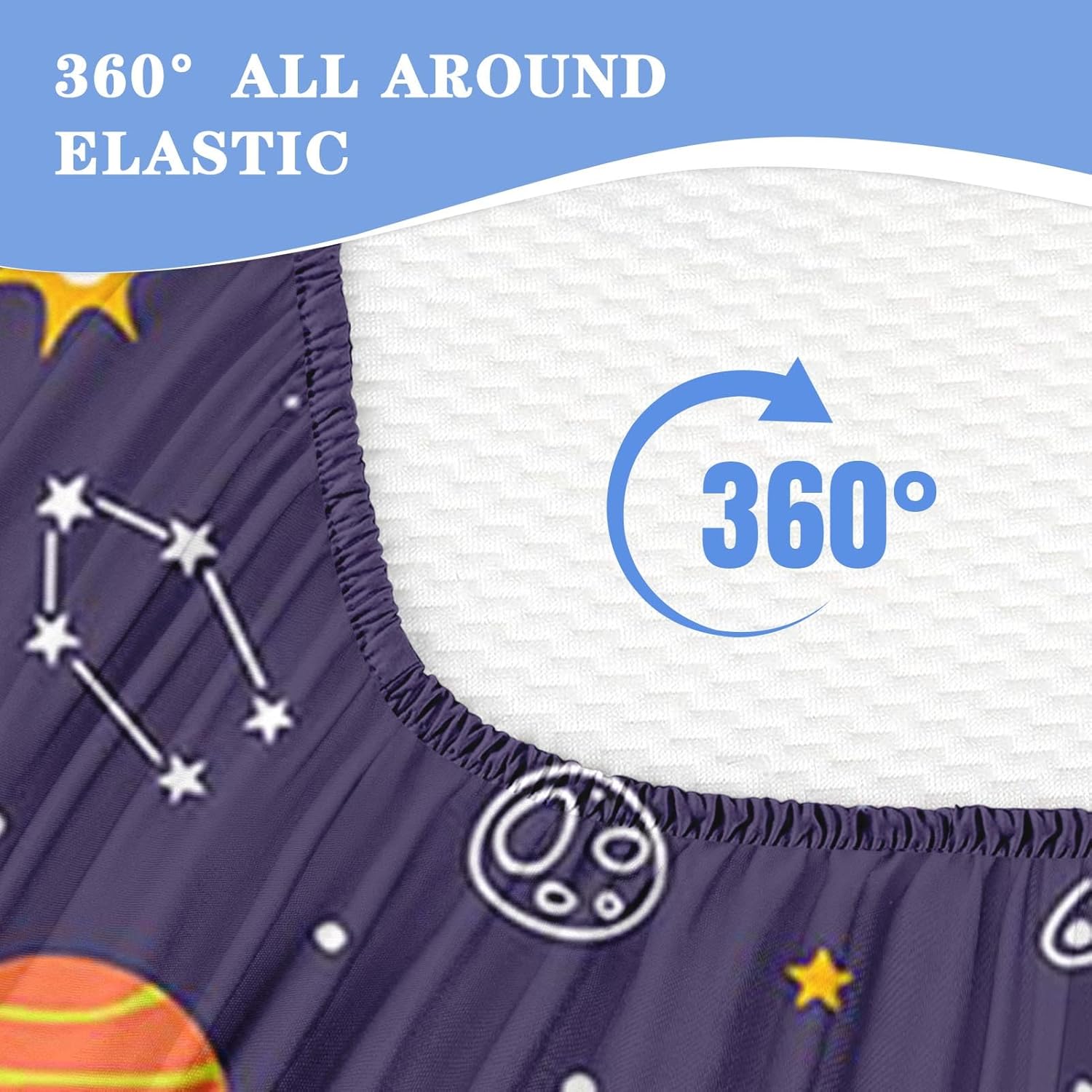 Nesker Full Zipper Bedding, Astronaut Dinosaur Zipper Bedding Sets for Boys, 3pcs All in on one, Funny Space Dino Planet Kids Comforter Set with Fitted Sheet and 2 Pillowcases - Image 4