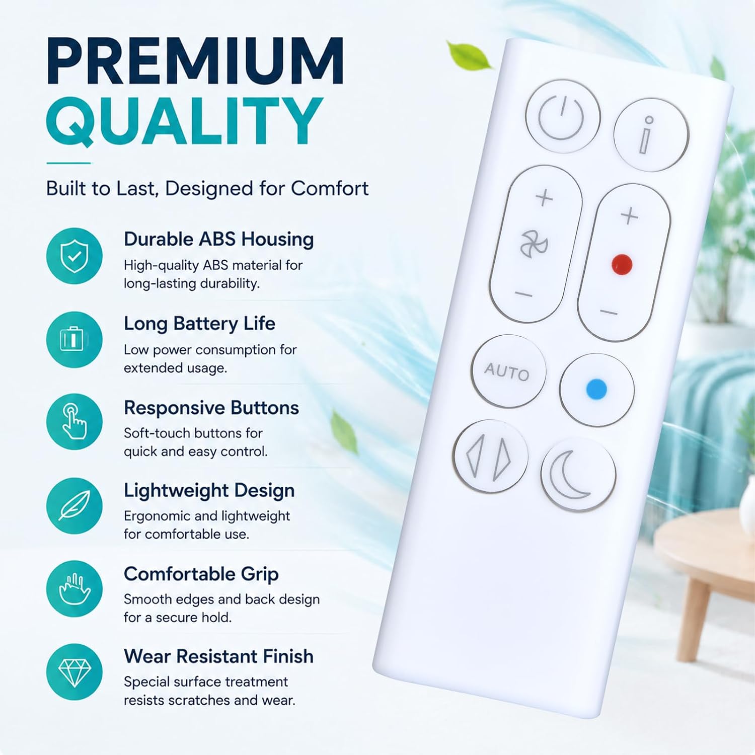 Replacement Remote Control for Dyson Air Purifier Gen1, HP10, HP1 | For Dyson Gen1, HP10, HP1 Replacement Air Purifier Remote Control