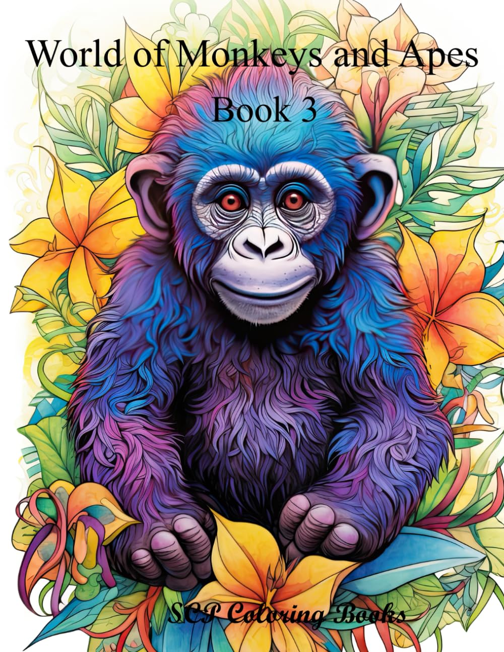World of Monkeys and Apes: Book 3 (SCP Coloring Books)