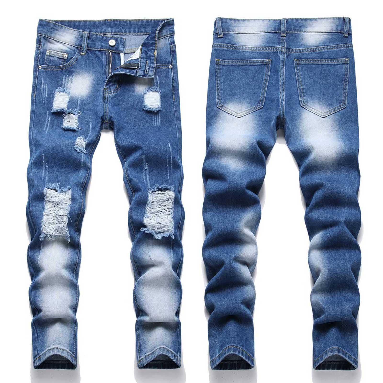 Genérico Jeans Casuales para niños Sin restricciones de Movimiento Vaqueros con Cintura elástica Corte Amplio sin apretar Diseño Unisex niño y niña Pantalones Vaqueros con Bolsillos