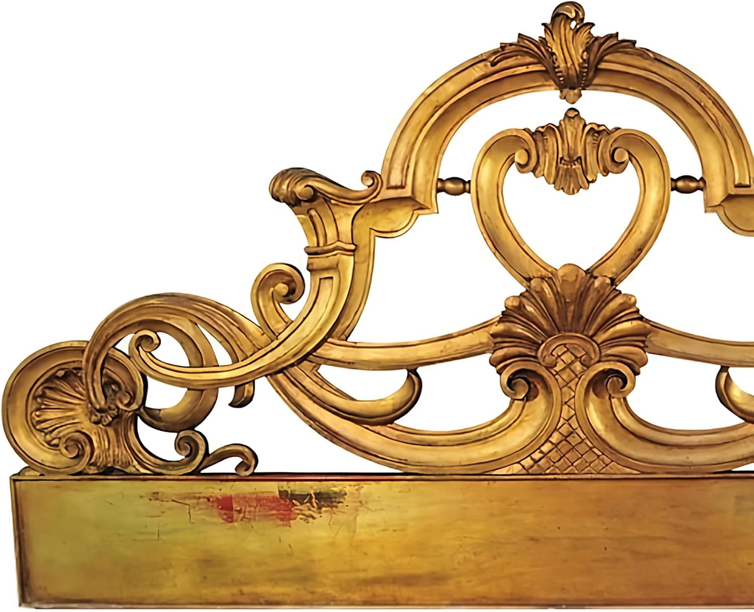 Hand Carved Mandala Bed Headboard Bed Decor Antique Gold Wash Wooden Wall Hanging Art Handmade Tropical Home Decor (Twin XL- 55x32x1 -inches) | Engineered Wood