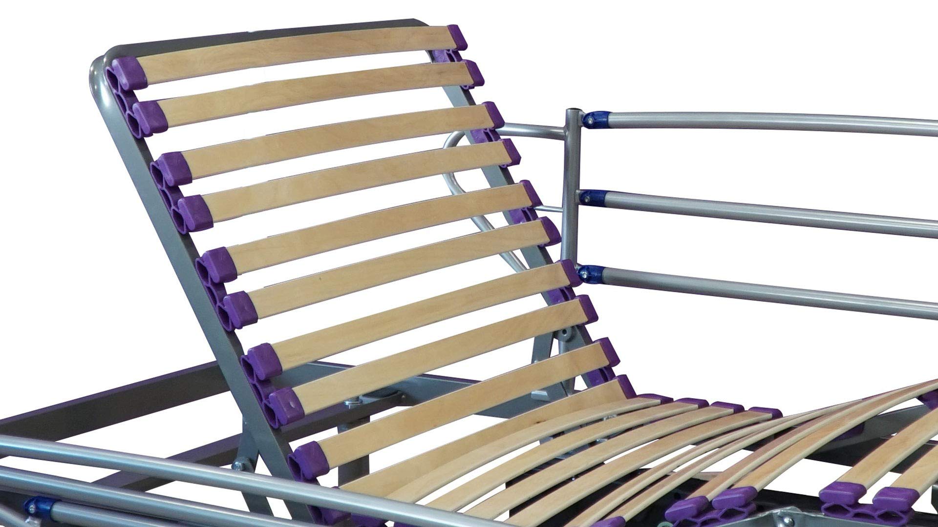 ekamia - Cama Articulada Geriátrica de Hospital Eléctrica con Patas Regulables y Barandillas - 105cm x 190cm