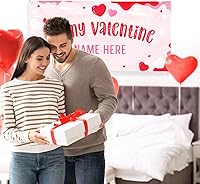 Vista 63 de Cartel de fondo personalizado para el día de San Valentín, decoración de San Valentín, letrero de vinilo con texto en inglés "Be My Valentine