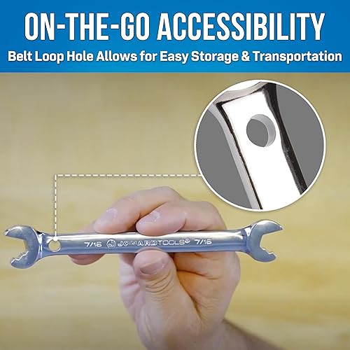 Miniatura 5 de Jonard Tools ASW-7916 - Llave de velocidad de doble extremo, 716 pulgadas y 916 pulgadas, diseño en ángulo patentado, acero al cromo vanadio,