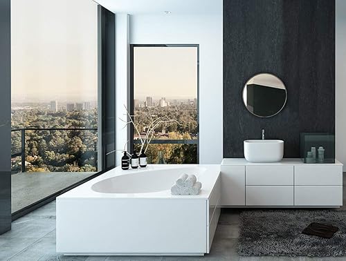 Miniatura 5 de Hamilton Hills Espejo de pared dorado contemporáneo de 18 pulgadas con marco redondo de metal, panel de vidrio, círculo redondeado con marco dorado