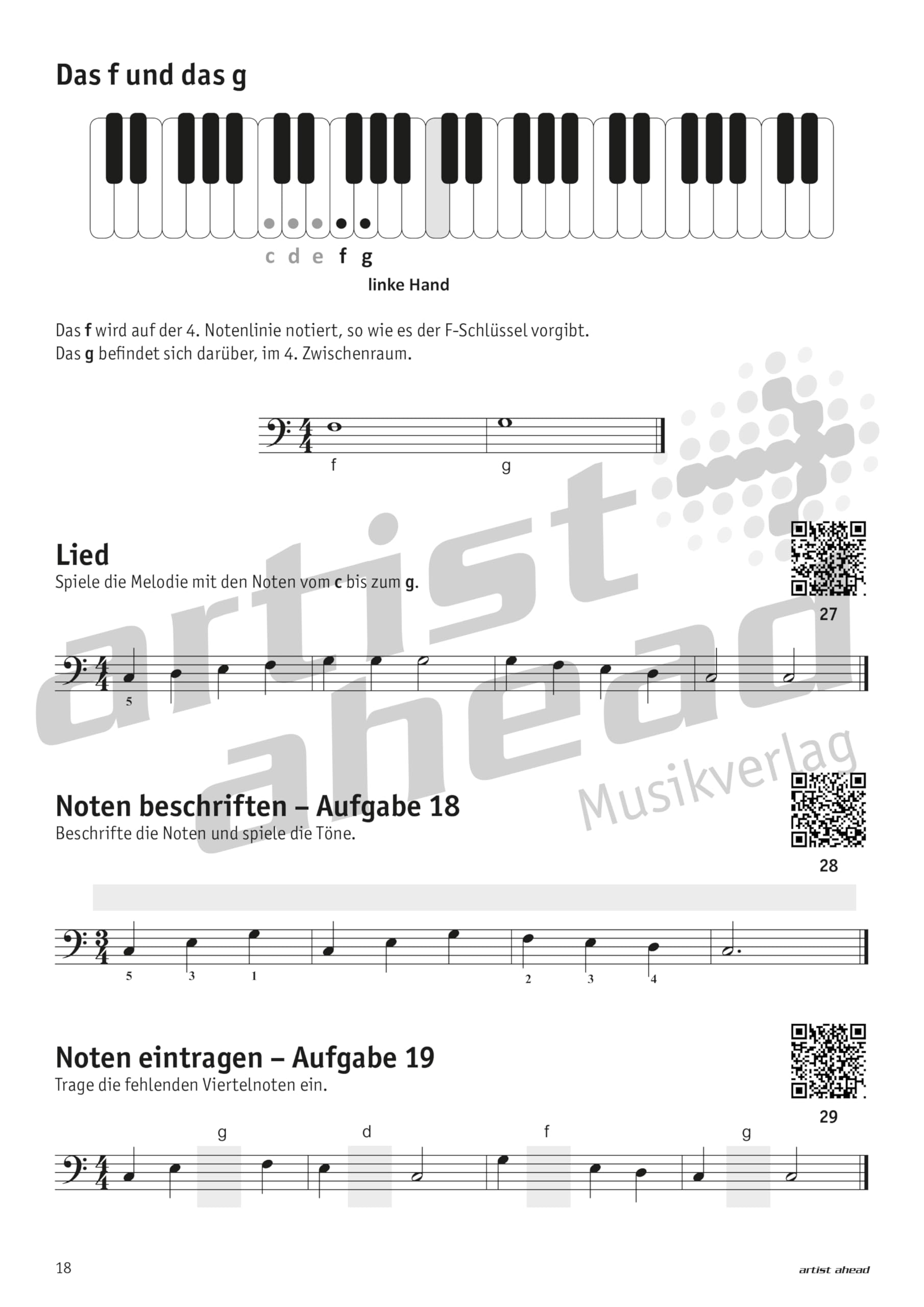Einfach Klaviernoten lernen für Anfänger!: Das superleichte Notentraining für Klavier & Keyboard - einfach Noten lesen lernen im Violin- und Bassschlüssel (inkl. QR-Codes + Audio-Download)