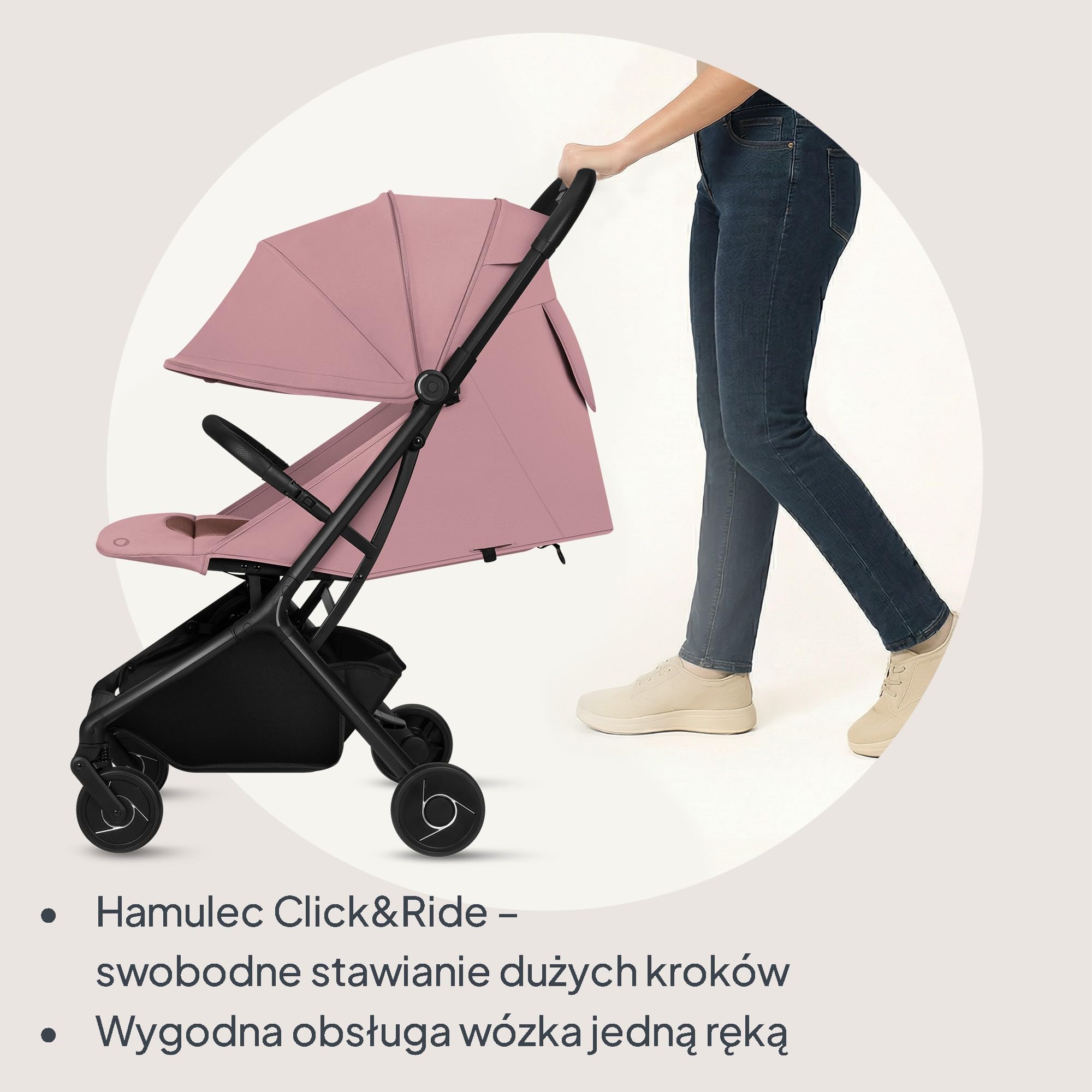 Lionelo Wózek dziecięcy Sia kompaktowy do 22 kg, składany i stojący, lekki 5,9 kg, leżący kaptur XXL UPF50+ wodoodporny, zawieszenie przednie, klamra magnetyczna duży kosz 3 kg