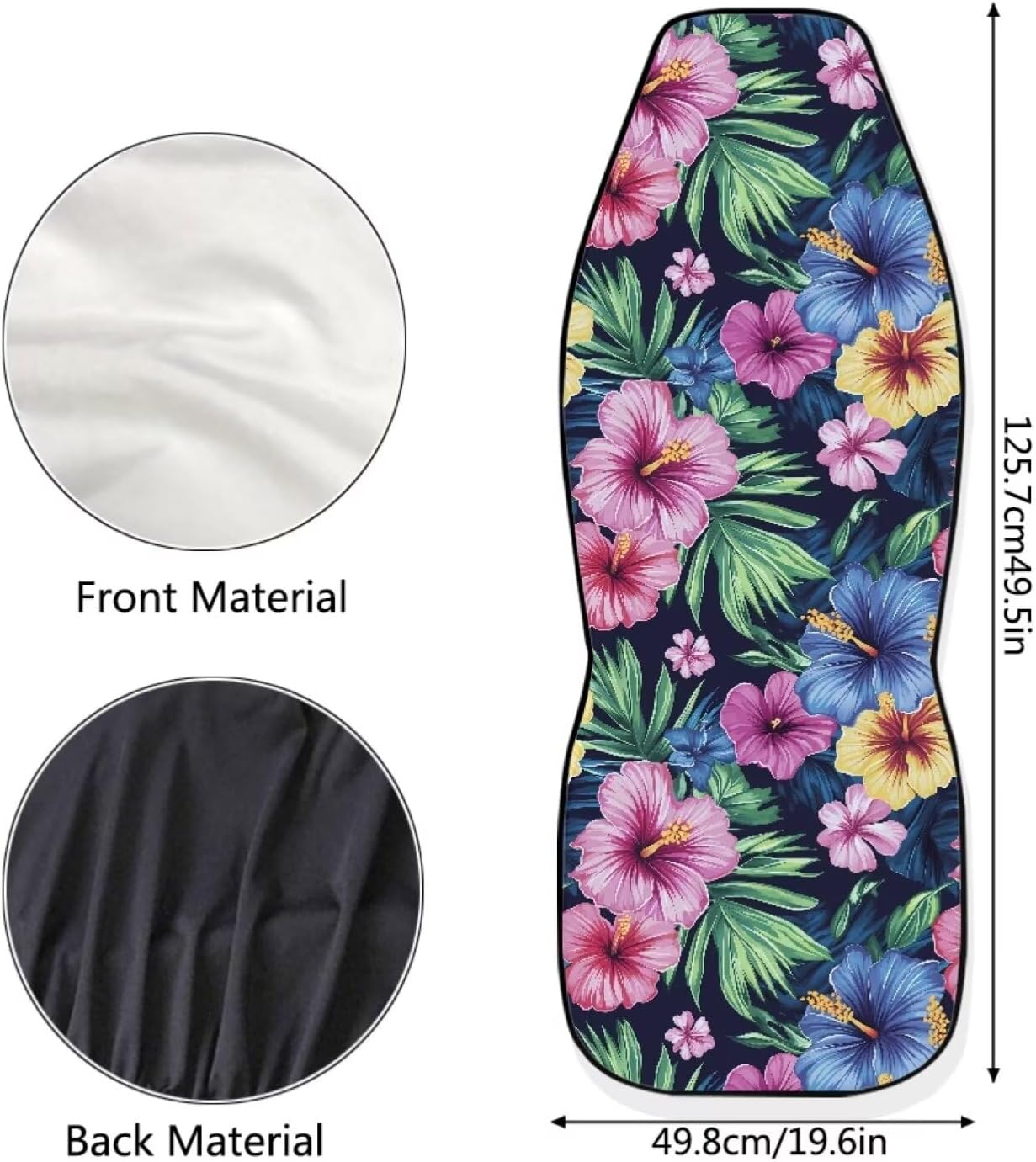 Forchrinse Hawaiian Hibiscus Car Front Seat Covers for Women 2Pack Auto Seat Cushion Bucket Covers Protector Easy to Install