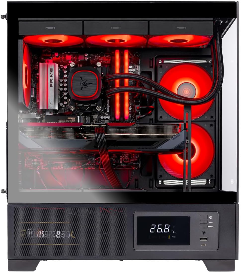 Skytech Gaming Azure 3 Plus Desktop PC, Intel Ultra 7 265K 3.9 GHz(5.4 GHz), NVIDIA RTX 5070 Ti 16GB, 2TB Gen4 NVMe SSD, 32GB DDR5 RAM 5200 RGB, 850W Gold ATX 3 PSU, 360mm ARGB AIO, Wi-Fi, Win 11