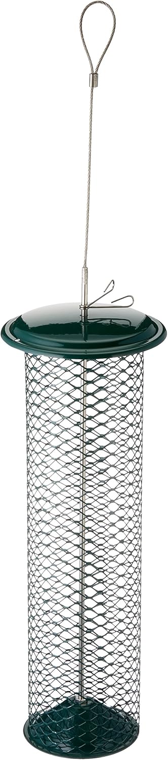 Birds Choice Small Hanging Mesh Peanut Bird Feeder - Great First Bird Feeder - Metal Mesh Tube, Holds 2 Cups of Shelled Peanuts or Nut Mix