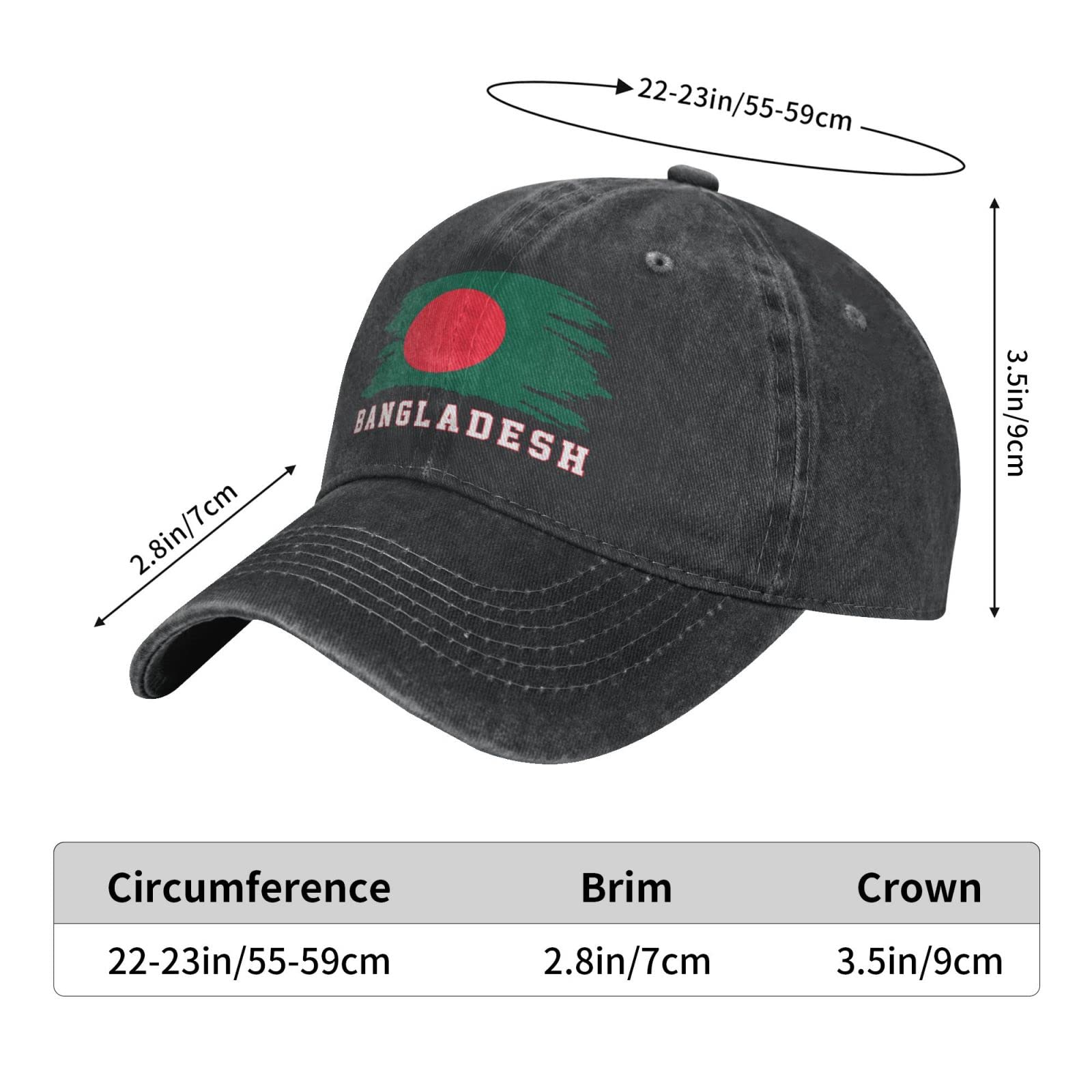 Cool Bangladesh Flag Bangladeshi Baseball Cap Patriotic Men Black Vintage  Cotton Washed Denim Adult Unisex Hats