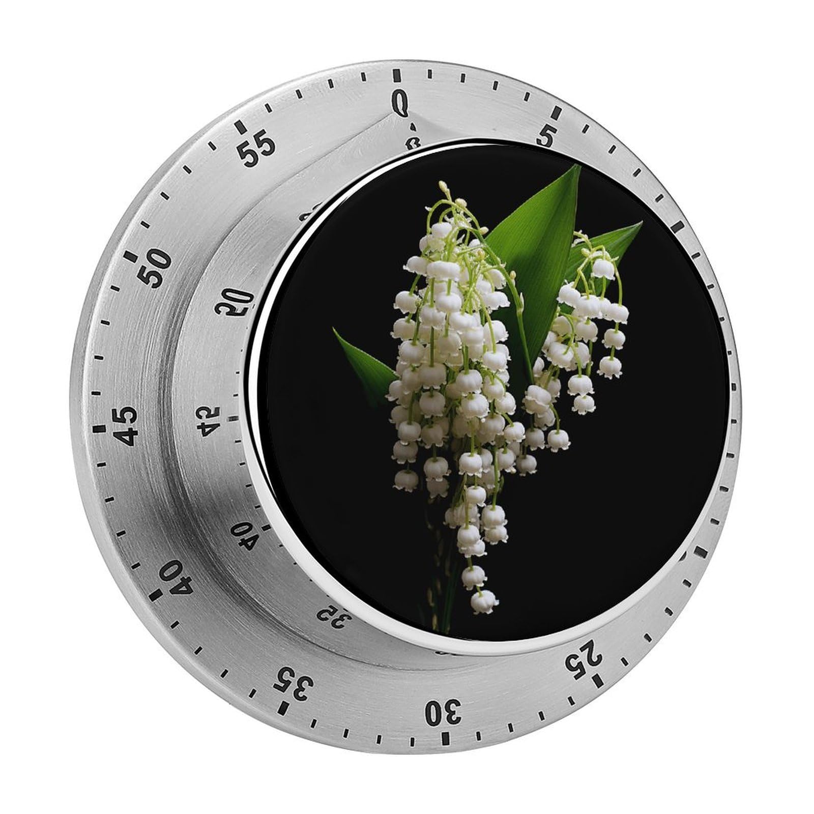 Adfgyerh Style Some Lilies Of The Valley Timer For Cooking, Kitchen Timer Magnetic No Batteries Required, Mechanical Timer With Loud Alarm, For Fitness Baking Exercise Oven