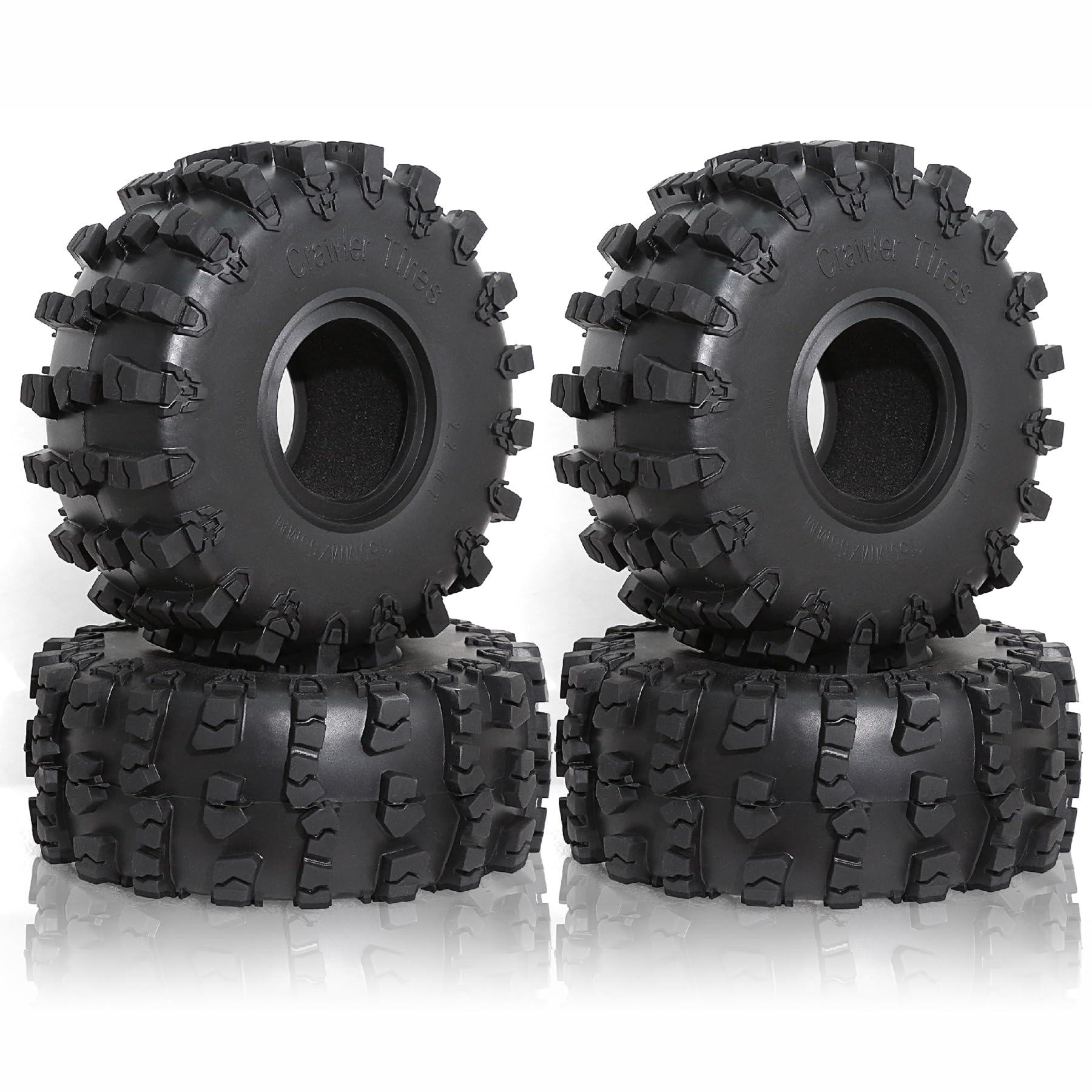 REDSPIDER 2.2 Crawler Tires(4pcs) Rubber Mud Terrain 2.2 Tires Super Grip Soft Tyre OD 150 * 58mm Compatible with Axial SCX10 90047 D90 TF2 Tamiya CC01 Traxxas TRX4 (2.2)