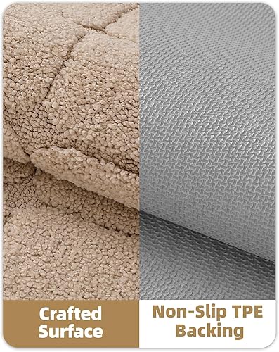 Miniatura 5 de Color&Geometry Alfombra de baño ultrasuave, antideslizante, lavable a máquina, con respaldo de goma, alfombra absorbente de felpa esponjosa para