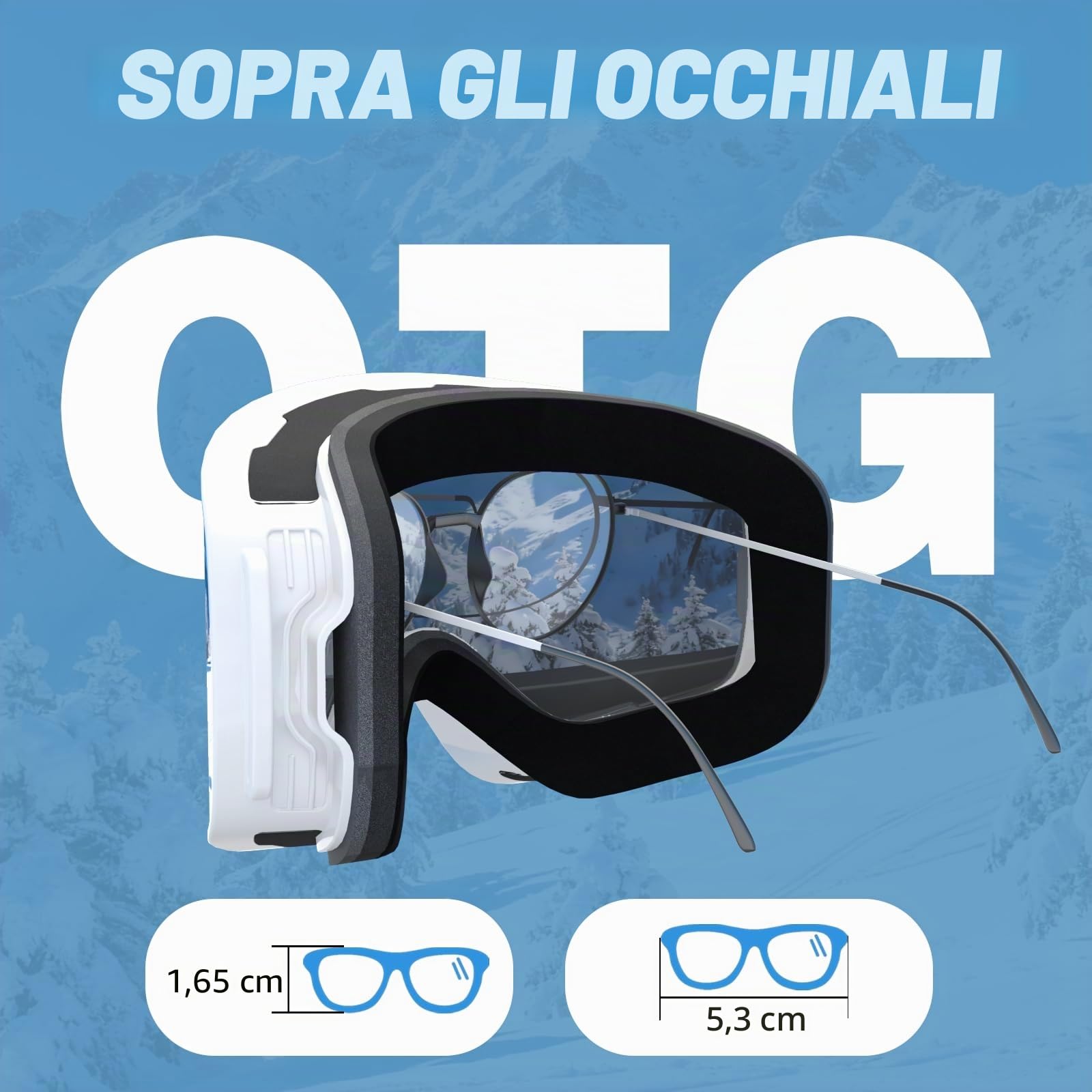 YH212 - Occhiali da sci per uomo e donna, magnetici da snowboard, anti-appannamento, protezione UV, per sci, sport invernali