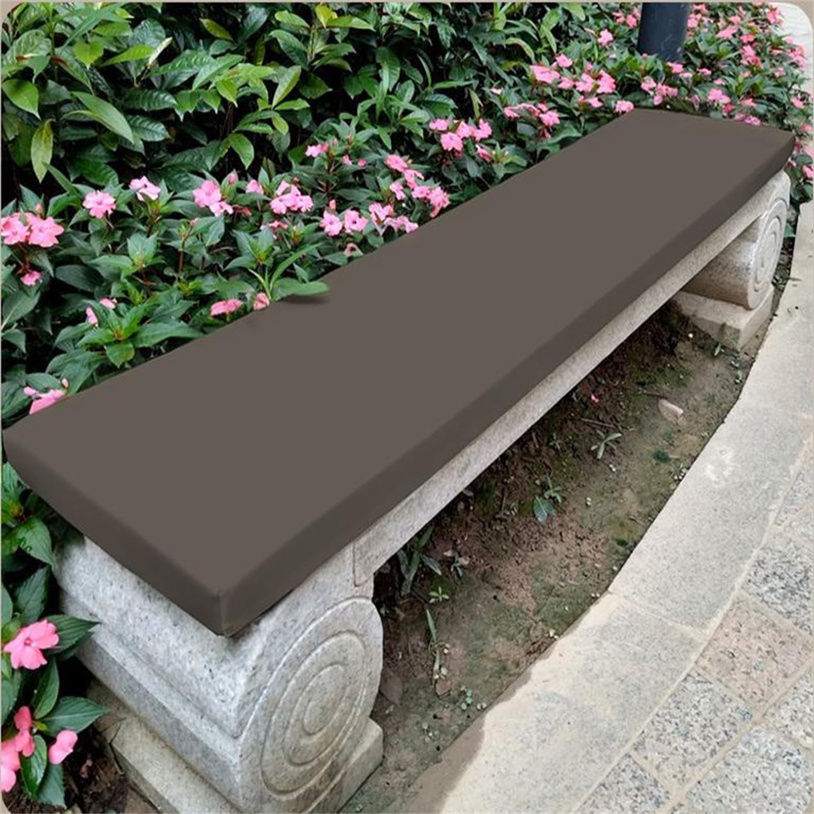 KYMMPL Waterdicht zitkussen voor buiten, schuim met hoge dichtheid, 5 cm dik, gemakkelijk schoon te maken, kussen voor tuin, gazon, balkon en bank (blauw, 200 x 35 x 5 cm
