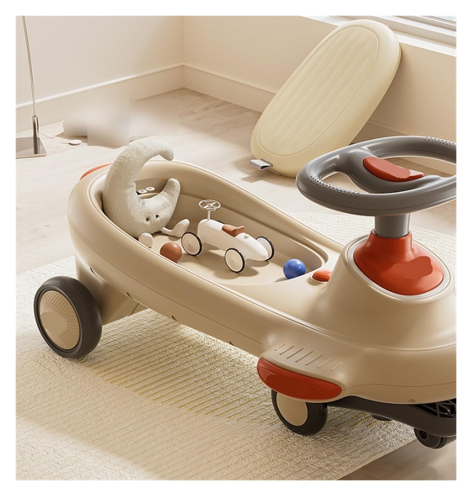 Wackelauto, Wiggle Auto-Schaukelauto for Kinder, Spielzeug for Aufsitzen, Stauraum unter dem Sitz, geräuschlose Räder, for Jungen und Mädchen, for Spielen im Innen- Außenbereich, Schaukelkarte(Blu)