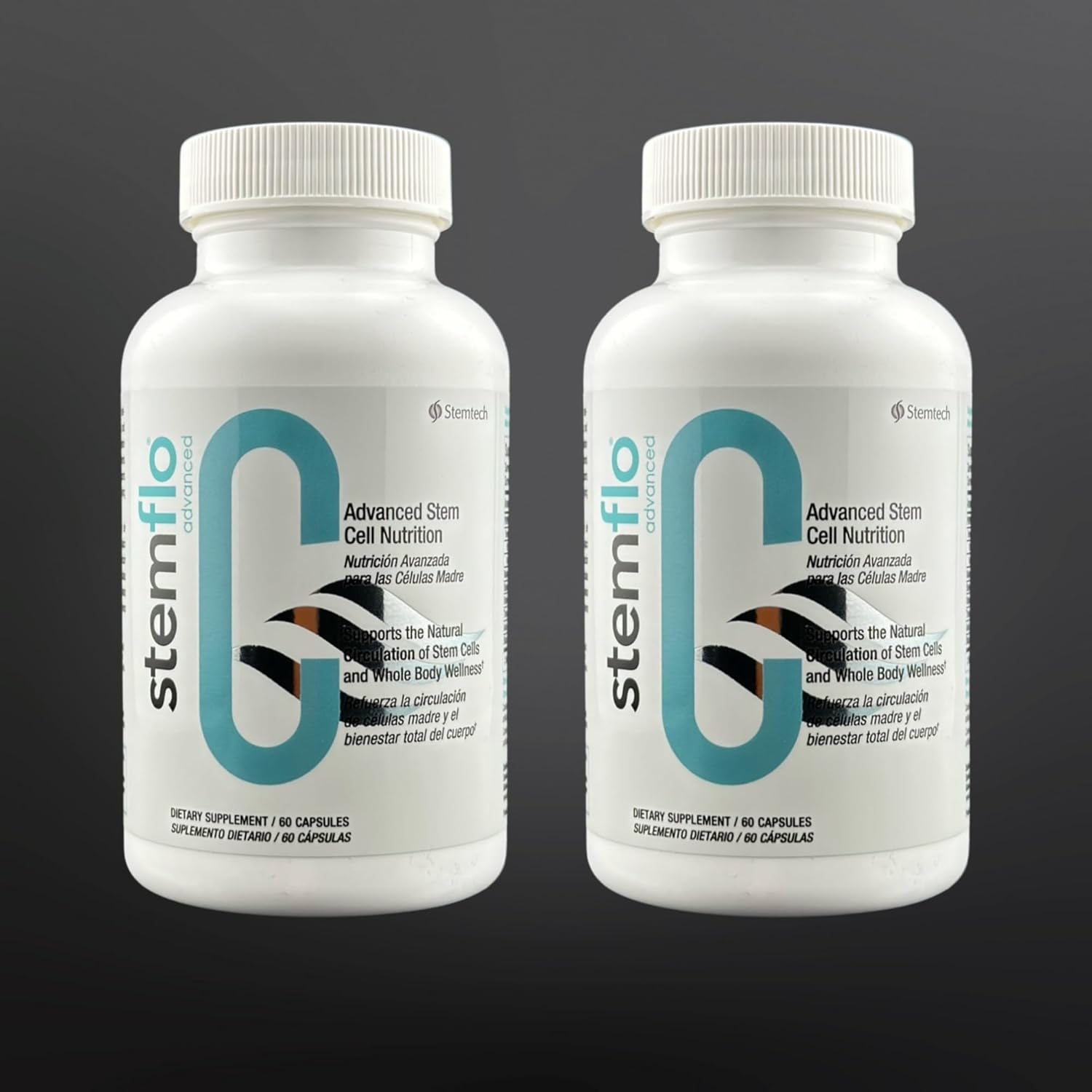 StemFlo® Advanced Formula Trans-Resveratrol, Curcumin, and Super Antioxidants for Health, Longevity, and Vitality 60 Capsules (2 Pack)