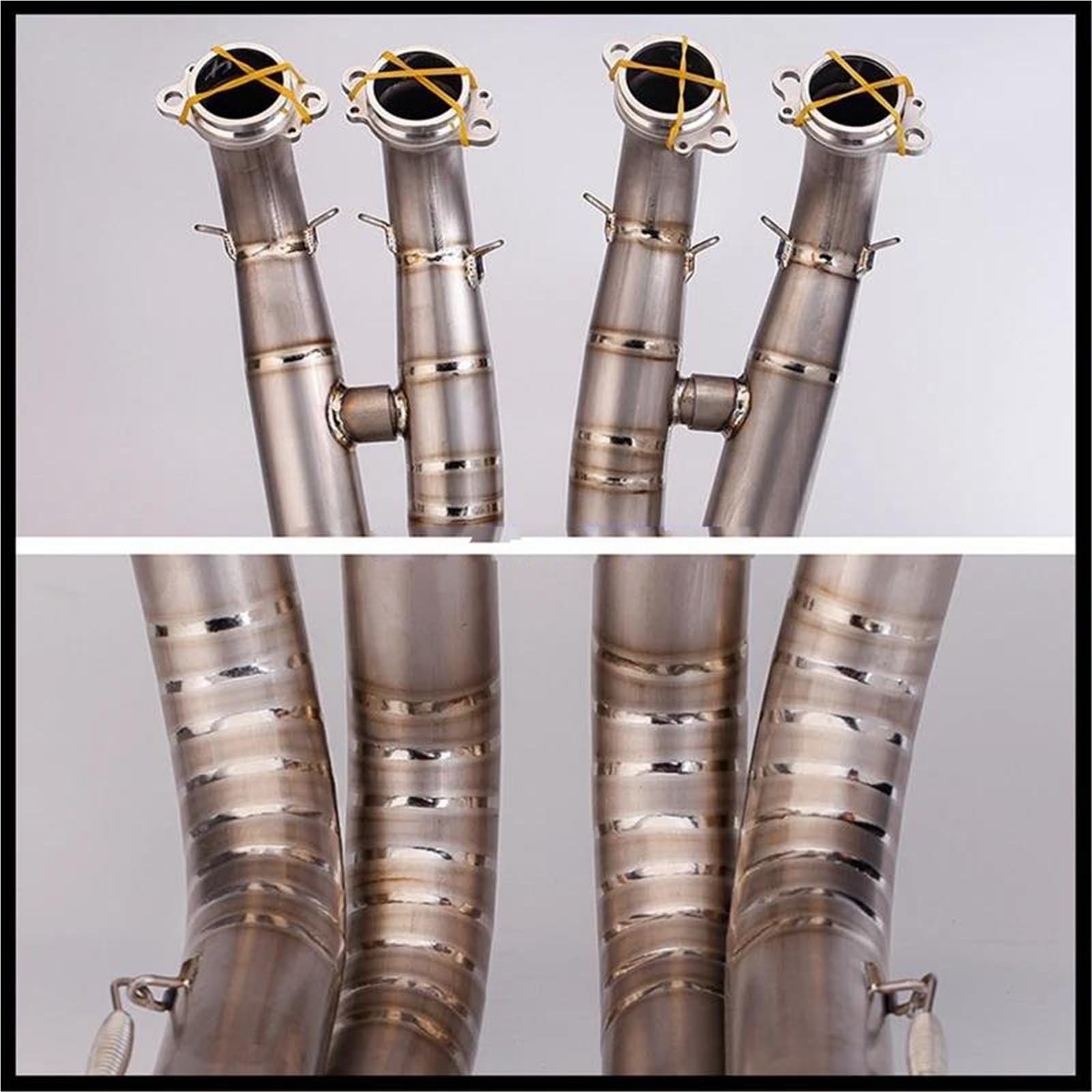 Sezione coda scarico Connettore Collettore Sistema Di Scarico Moto Marmitta Originale Per BMW S1000R 2021-2025 S1000RR 2019-2025(Style 1 Stainless Steel)