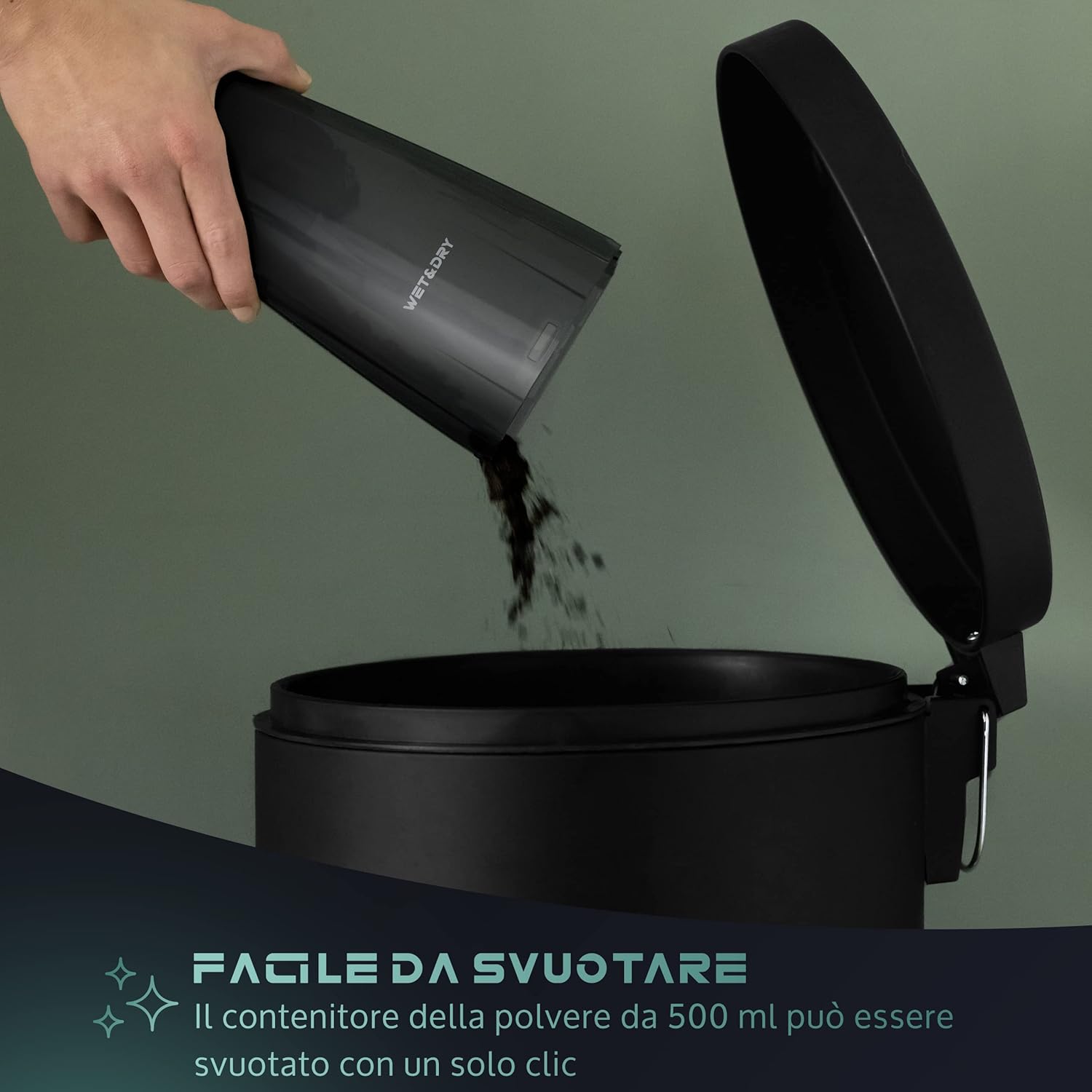 JAP Aspirabriciole Senza Fili Portatile Tornado 22.2V - Potente 10000pA 150W - Aspirapolvere per auto - Solidi e Liquidi - Animale Domestico - Con 5 Accessori - Nero