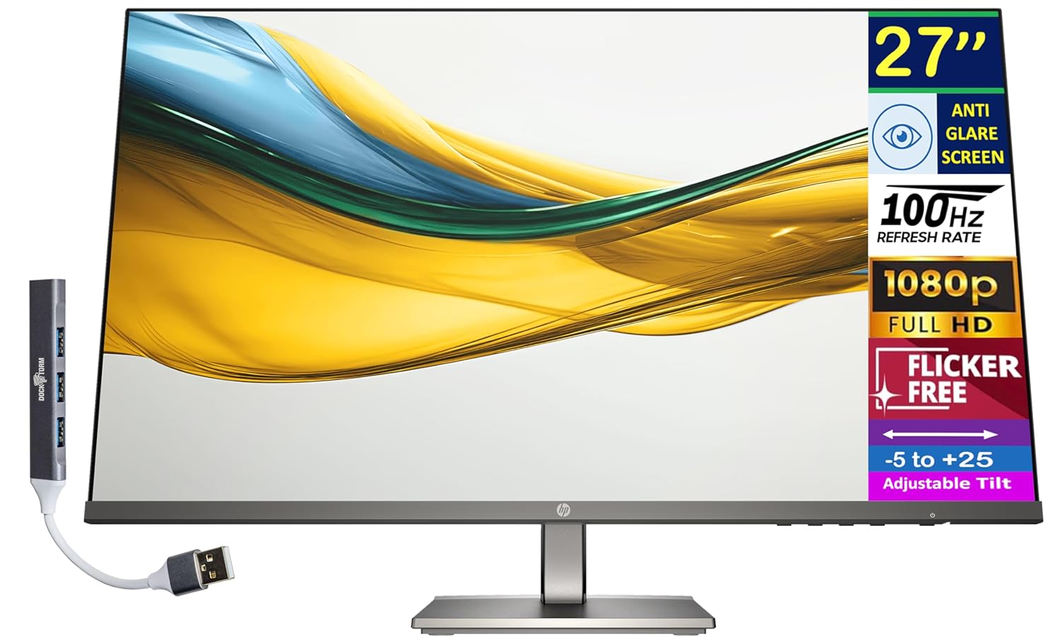 HP Series 5 527da 27 IPS FHD Monitor with 5ms Response Time Anti-Glare Flicker Free 300 nits Brightness