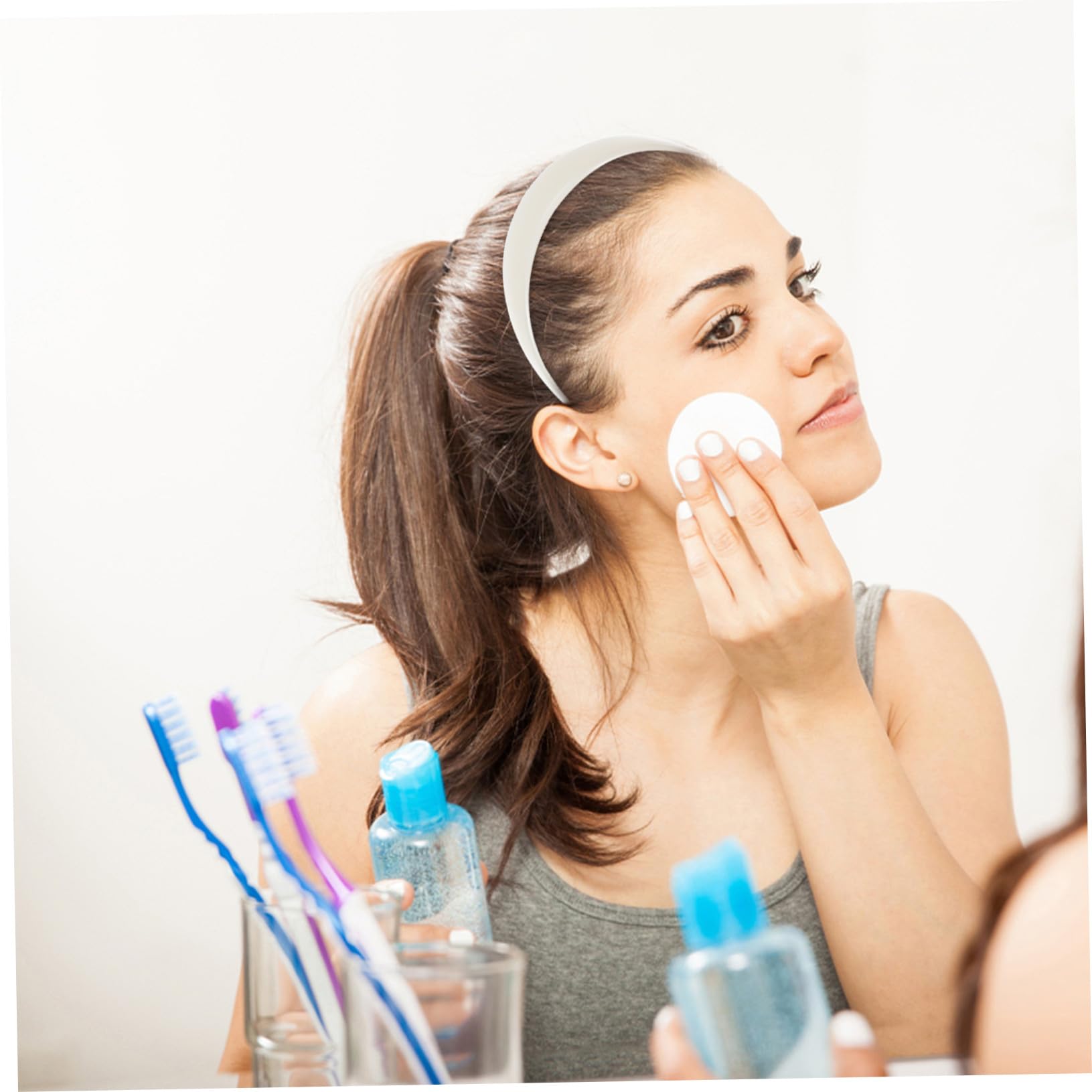 50 pezzi Cerchietti per Capelli in Plastica Bianco Senza Denti Fasce Semplici Accessori per Ragazze Uso Quotidiano Comodi e Resistenti