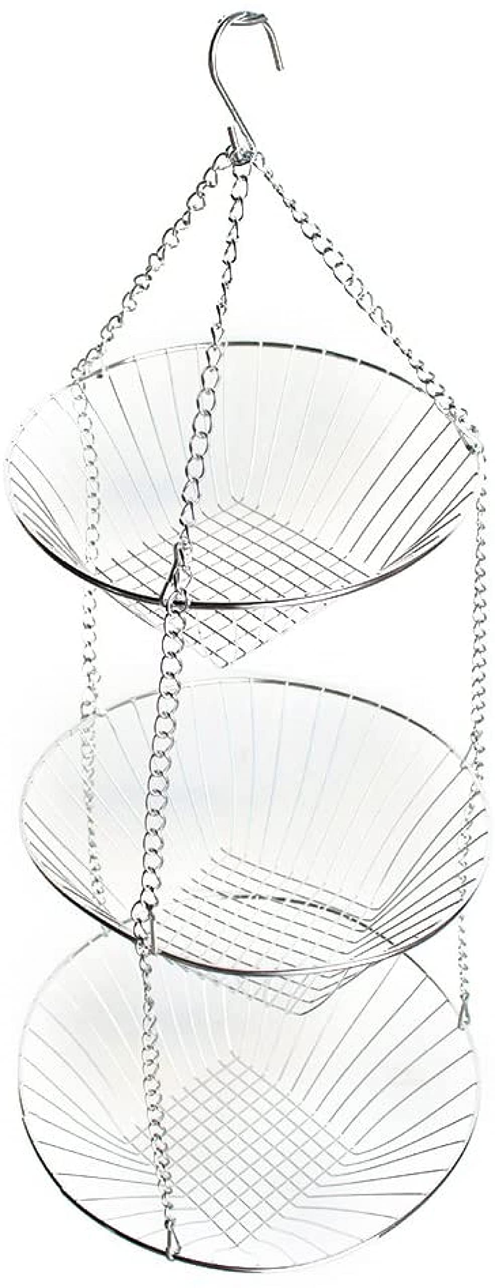CNfhFRY fruit bowl， 3 Tier Wire Hanging Basket Oscillating Fruit Bowl Kitchen Storage for Vegetables Use in