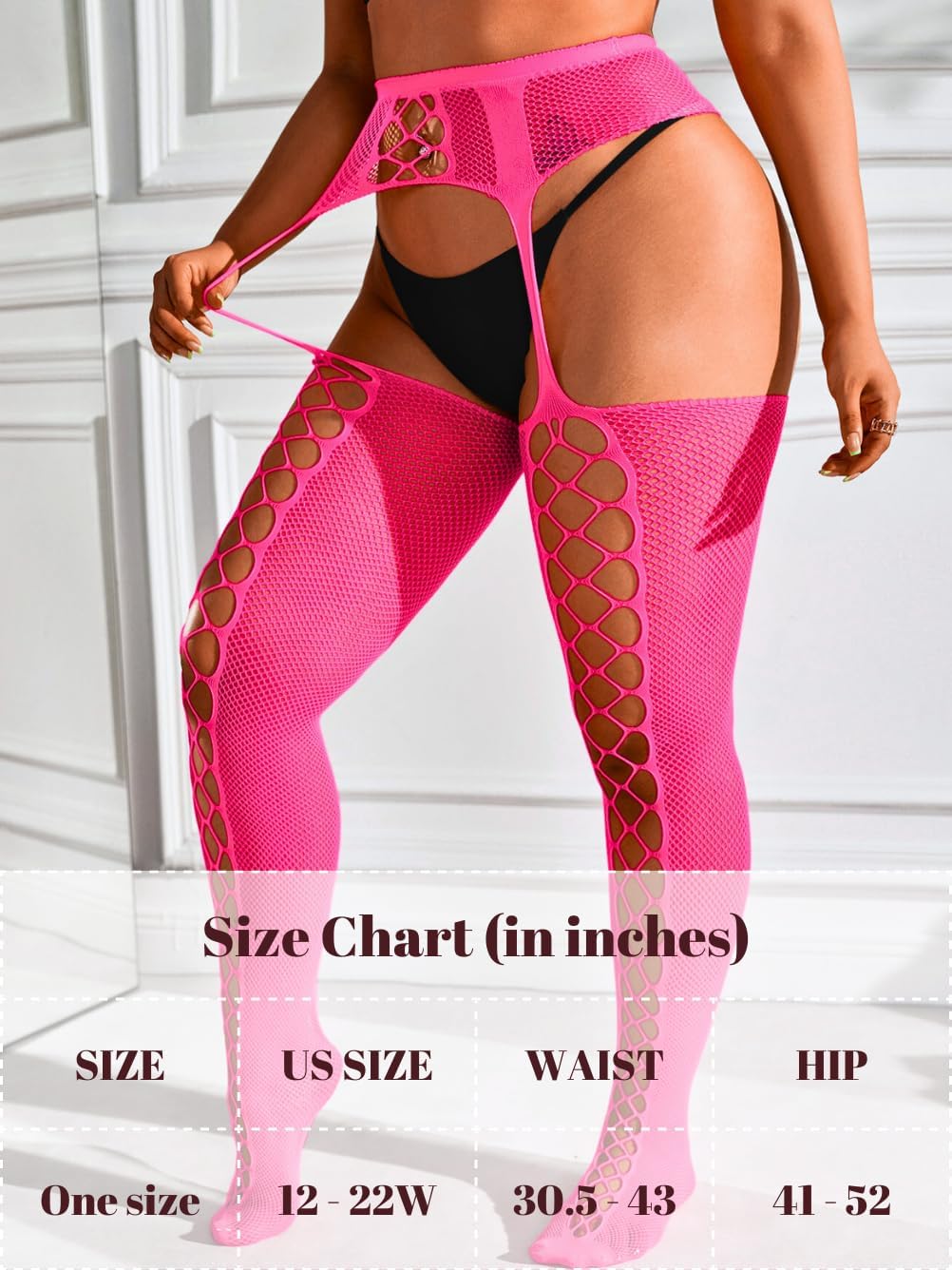 Women Sexy Fishnet Tights, Suspender Pantyhose With Garter Belt, Stockings Lingerie Outfit Going Out Party Club Rave - Image 5