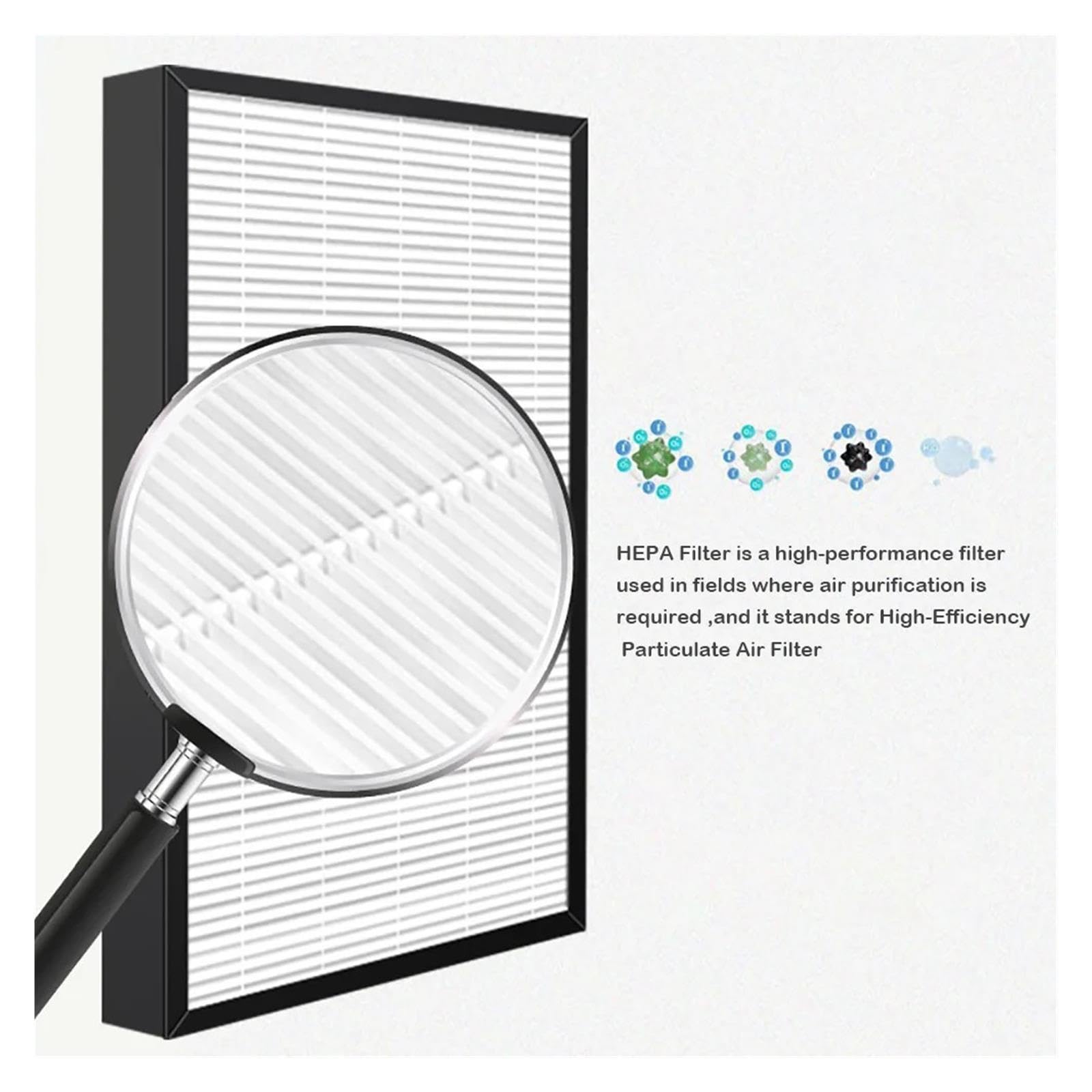 Filtro HEPA FZ-A61HFR Filtro De Carbón FZ-A61DFR, For KC-A61R KC-A60EU | Compatible con purificador de aire Sharp KC-A61R-W KC-A60EU-W, alta eficiencia, bajo nivel de ruido(1 SET Filter)