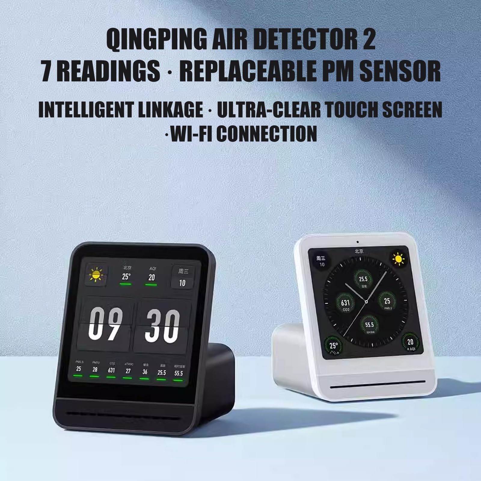 Monitor virtuale dell'inquinamento atmosferico con pannello dello schermo Monitor ricaricabile USB adatto per applicazioni domestiche e scolastiche Misuratore di inquinamento acustico