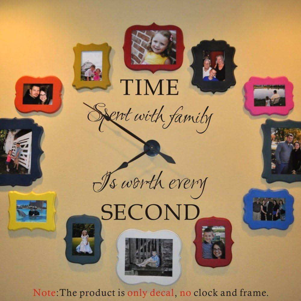 MoharWall Wall Decal Family Quote Decor Wall Sticker for Living Room Photo Wall Idea - Time Spent with Family is Worth Every Second