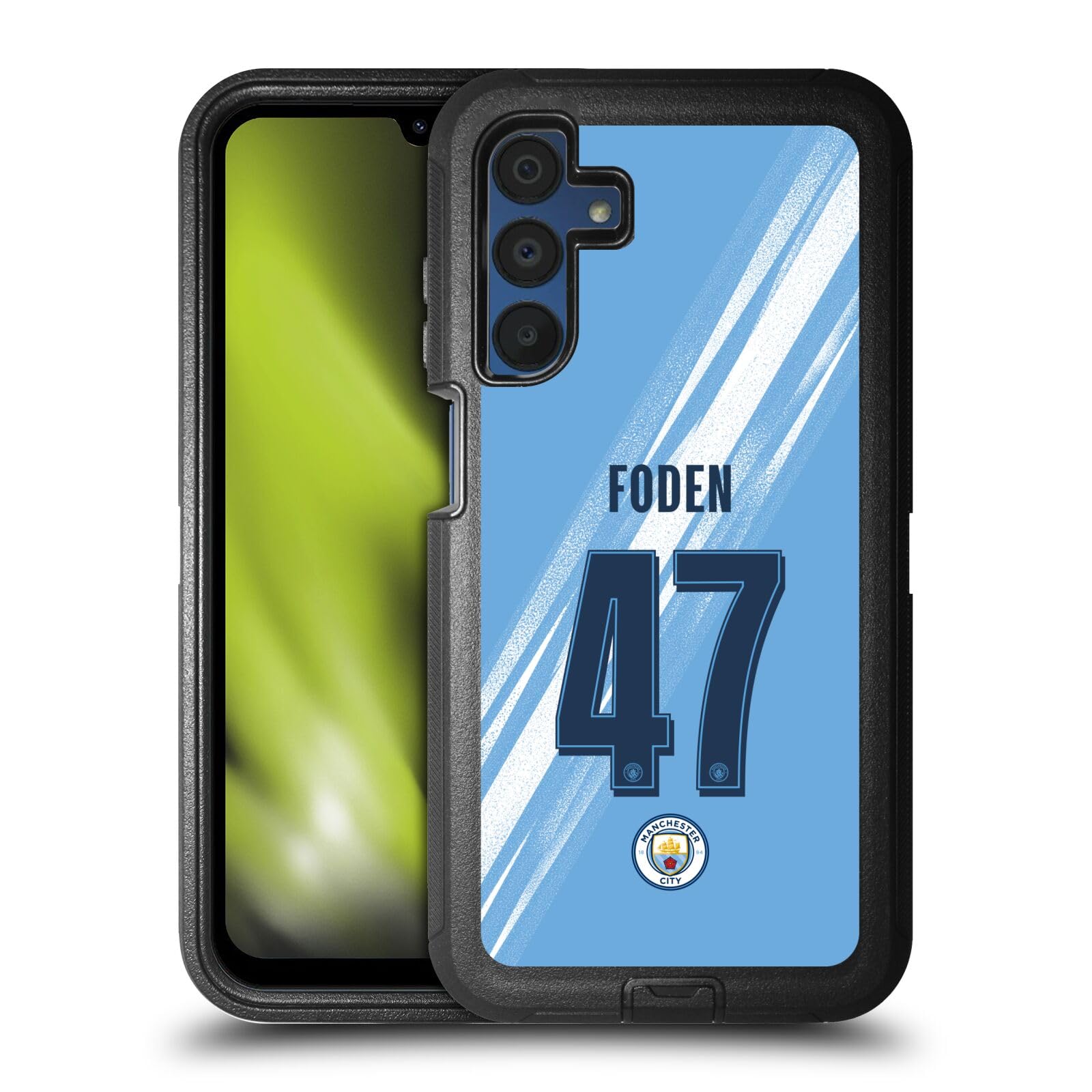 Head Case Designs Officially Licensed Manchester City Man City FC Phil Foden 2025/26 Players Home Kit Ultra-Armoured Shockproof Case [Military Grade Protection] Compatible With Samsung Galaxy A15