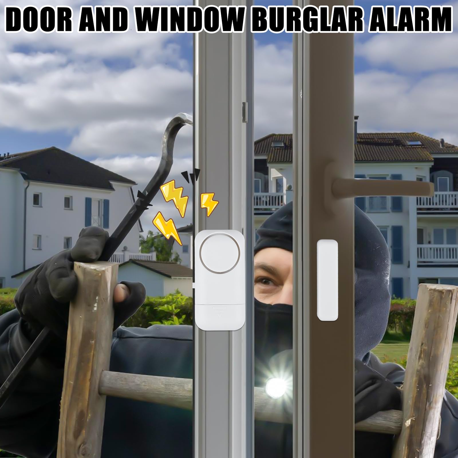 Bezprzewodowy alarm okienny do drzwi, 6 sztuk, 120 dB, ochrona przed włamaniem, czujnik alarmu z kontaktem magnetycznym – bezprzewodowy system alarmowy do domu, mieszkania, hotelu, biura, garażu