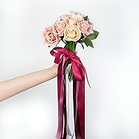 Vista 6 de MAYREEL - Cinta de raso burdeos de 1 pulgada, cinta de color rojo oscuro granate para envolver regalos, manualidades, bodas, despedidas de soltera