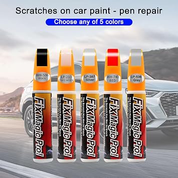 Touch Up Paint for Car, Two-in-One Vehicle Fill Paint Pen, 0.4 oz Quick and Easy Auto Minor Scratch Remover, Effective Car Repairng Gloss Accessories, Universal for SUV, Truck, RV(Black)