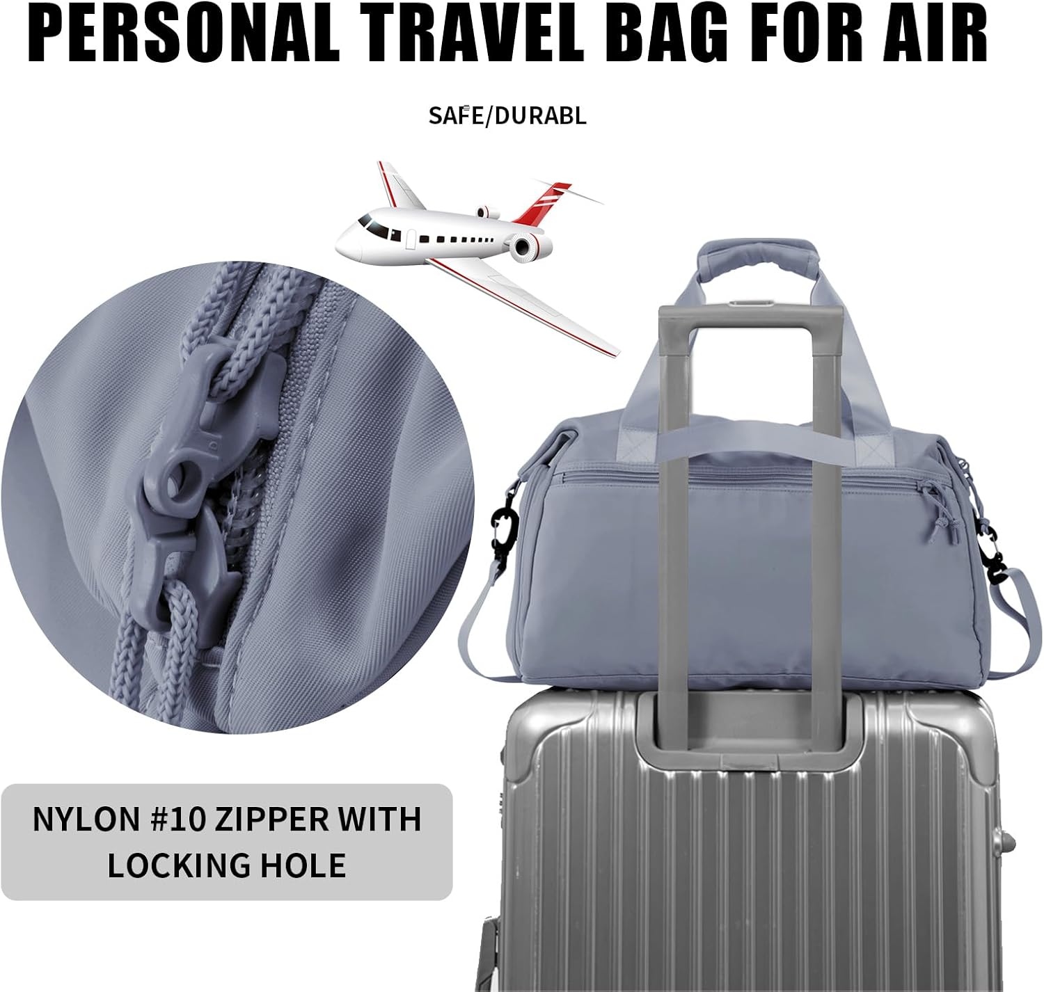 Weekender Duffel Bag with Shoe Compartment And Wet Pocket-Luggage Everyday Overnight Bag for Men and Women Travel-Carry On Gym Bag - Image 4