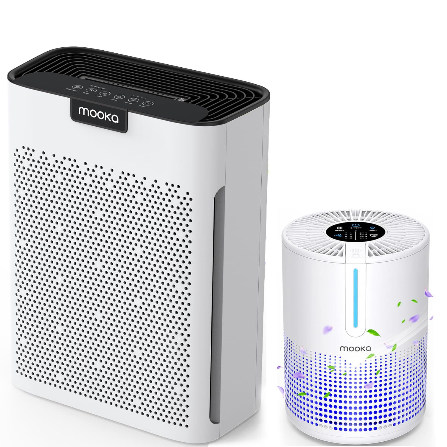 MOOKA Air Purifiers M01 KJ190L for Home Large Room 2000 Ft with Washable Filters Fragrance Sponge H13 HEPA