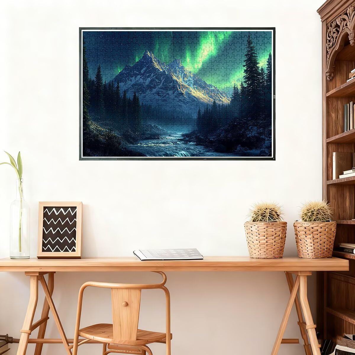3000 sztuk puzzli dla dorosłych, puzzle krajobrazowe dla dorosłych 3000, niemożliwe puzzle, klasyczne wymagające gry edukacyjne, drewniana gra dla rodzin, dekoracja, prezenty, motyw: zorza polarna