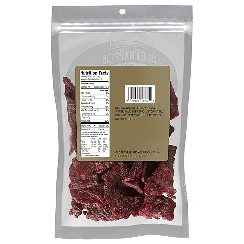 Miniatura 2 de Old Trapper Jerky de res, estilo antiguo, bolsa de 8 onzas, bocados tiernos de carne para almuerzos o entre comidas, 11 gramos de proteína, cero