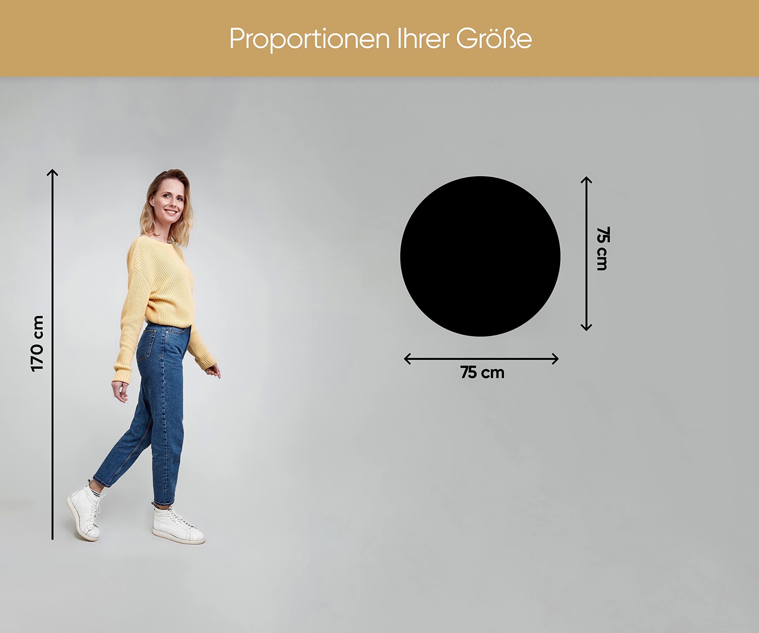 FORAM Badspiegel mit Beleuchtung - Spiegel Rund - 75x75 - Wandspiegel Nach Maß - Runder Spiegel auf Individuelle Bestellung Gefertigt - Modernes Design - Ohne Rahmen