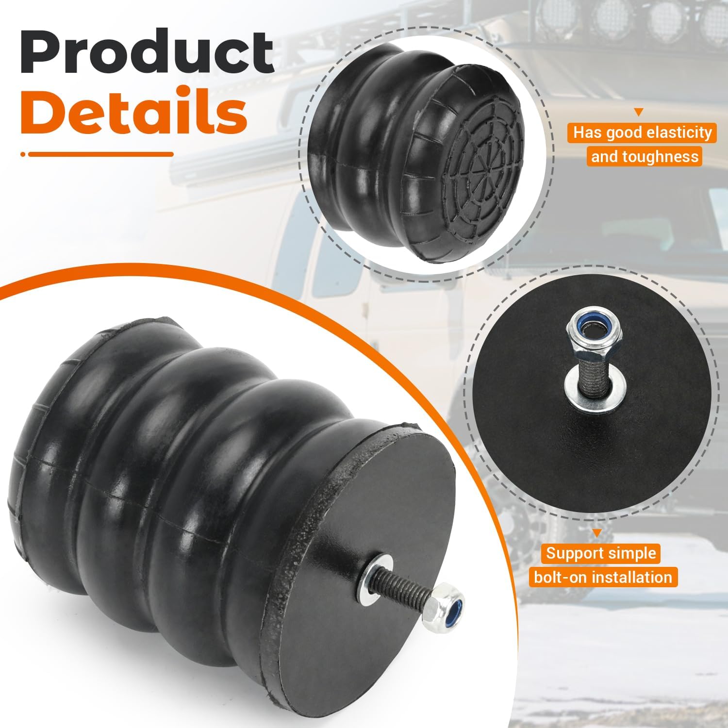 SSF-106-47 Front Air Suspension Helper Spring Kit for Ford E-150 250 350 450 1975-2023 for Mercedes-Benz Sprinter 2500 3500 2010-2023 for Dodge Sprinter 2500 3500 2007-2009