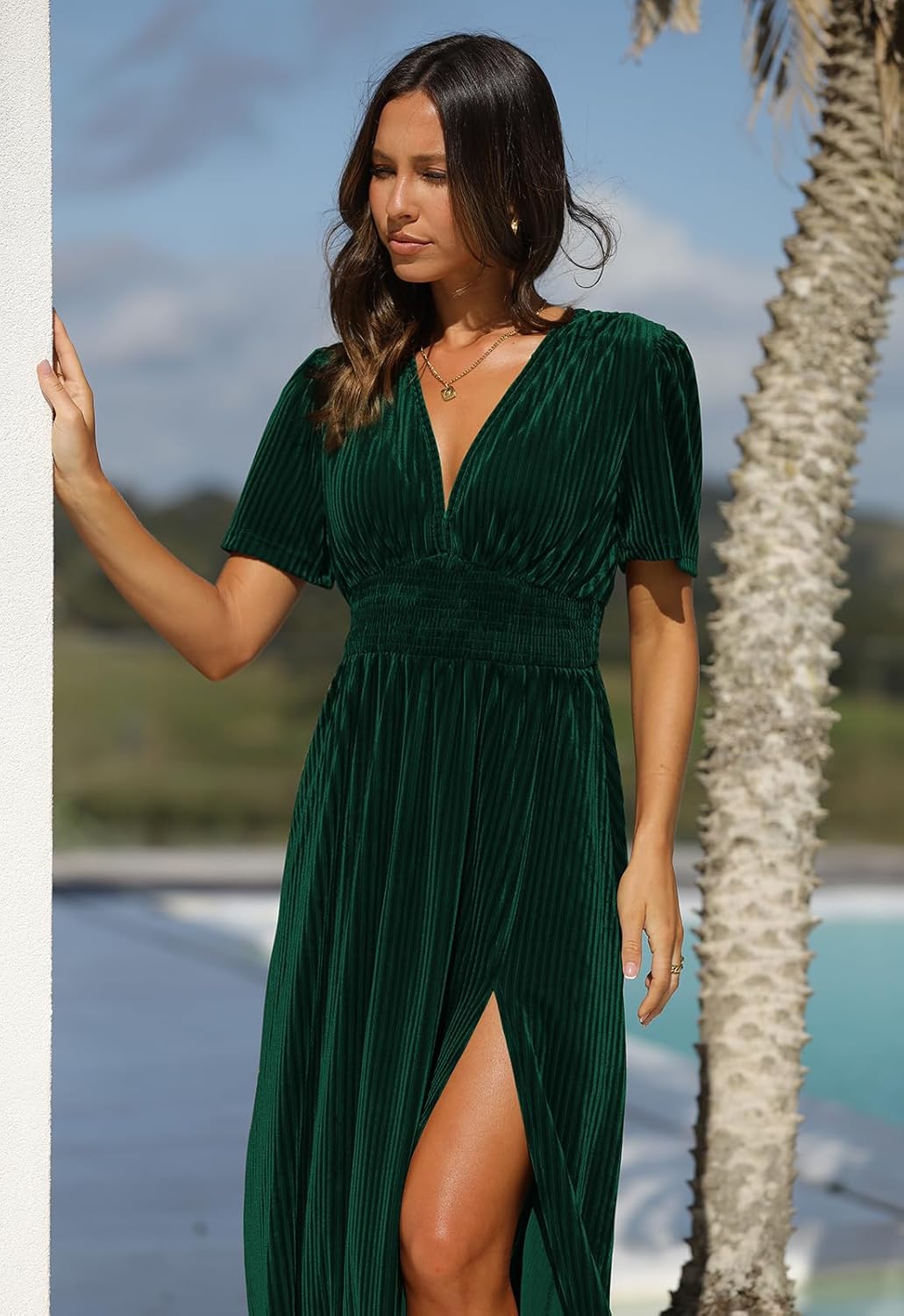 Women's Velvet Maxi Dress Formal Dresses for Wedding Guest Dress - Image 2