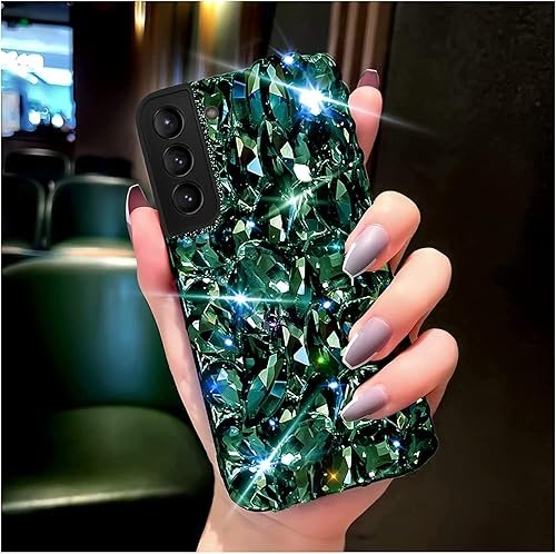 Walaivgne Funda para Samsung Galaxy S22 para mujer, muy brillante, de lujo, con diamantes de imitación de cristal brillante 3D, cubierta de