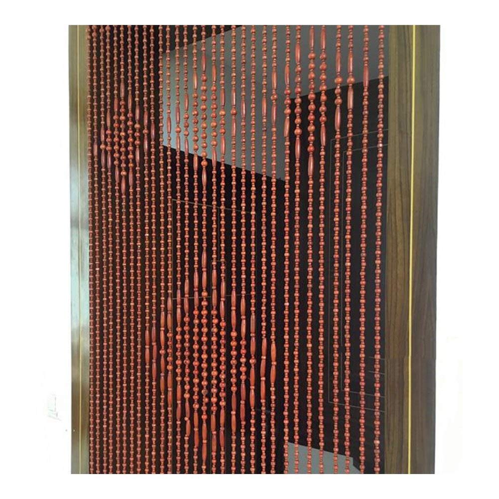 Rideau de perles en bois naturel 90x200cm pour séparation de porte