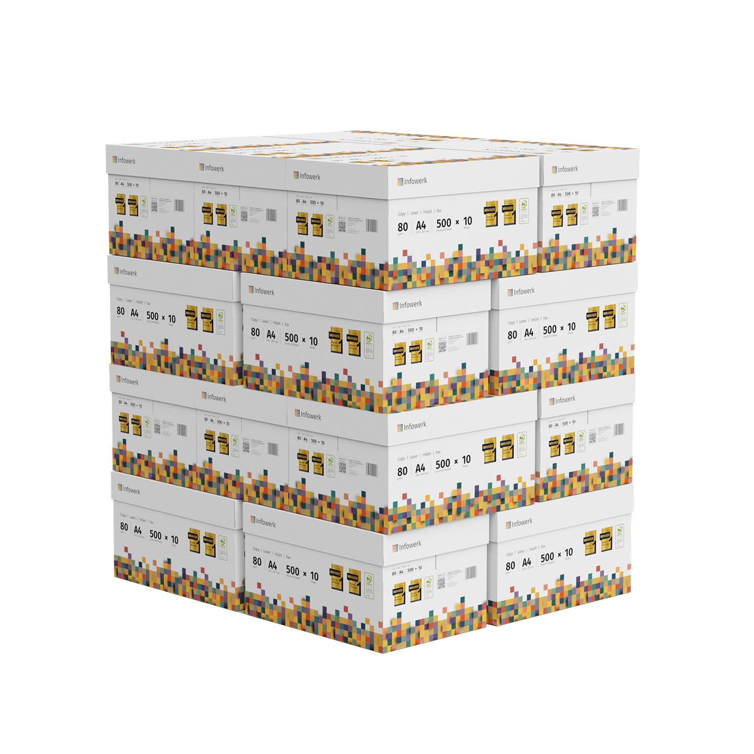 Druckerpapier Kopierpapier 100000 Blatt 20 x 5000 A4 80g Premium Hochweiß CIE 160 PEFC zertifiziert