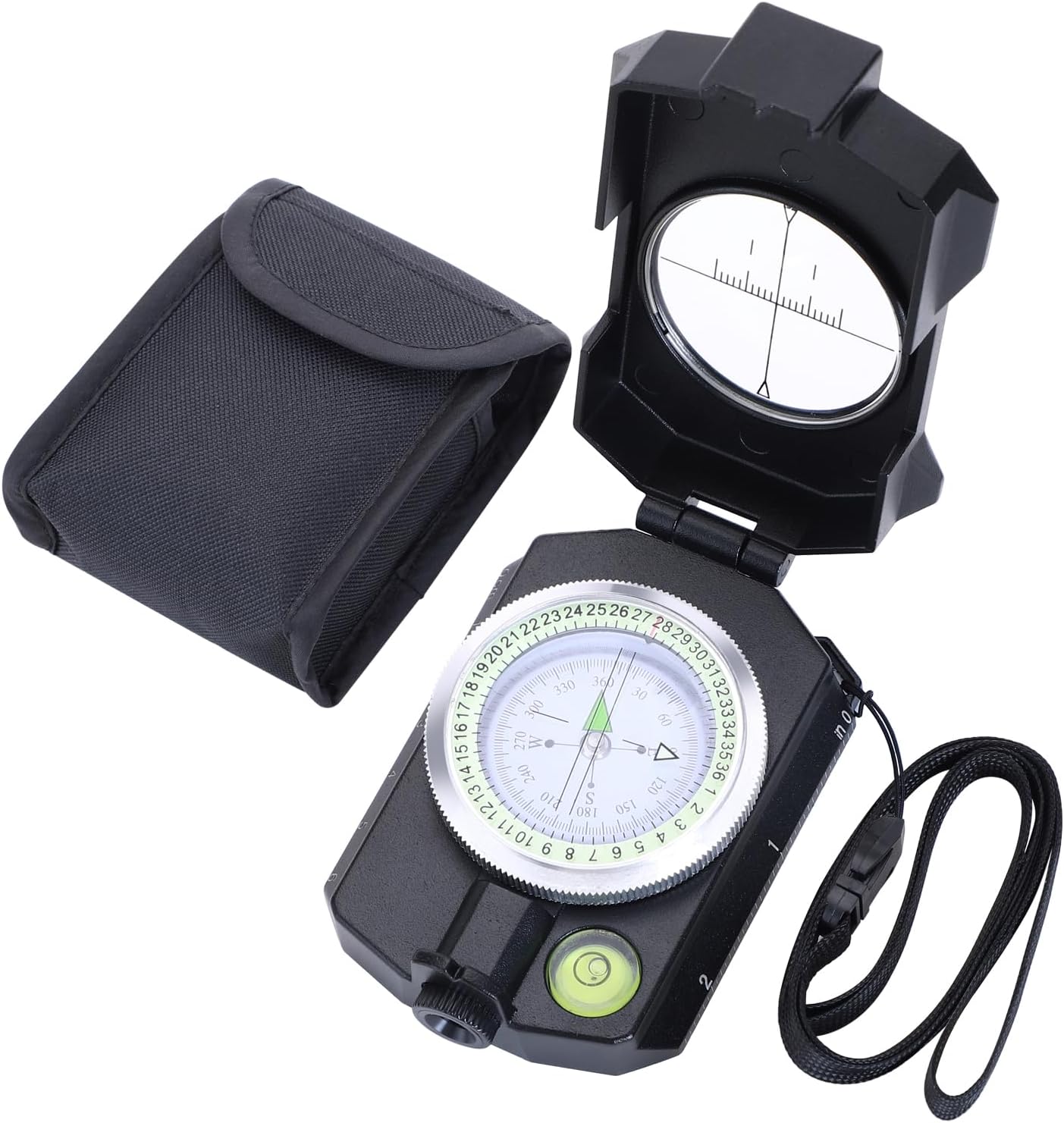 Sportneer Compass Survival Hiking Military Waterproof Lensatic Compass with Inclinometer for Camping Hunting